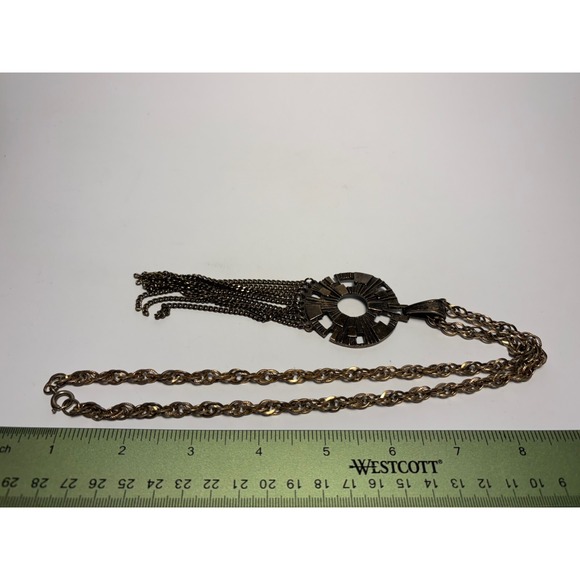 Vintage Pendant Necklace Sarah Coventry Brutalist Futuristic Sci Fi Look - Picture 8 of 8